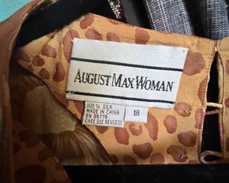 August Max 100% Silk Blouse Size 18