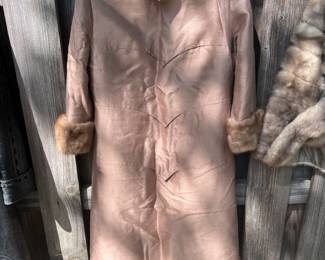 Satin and mink ladies dress