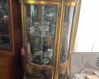 French Style China Cabinet with painted scenes