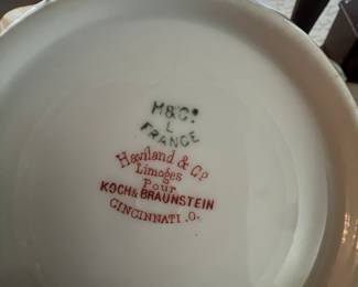 One of many mint green and floral pieces of Havilan Limoge China sold at Koch & Braunstein's in Cincinnati