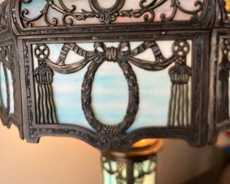 Slag glass lamp Mid century