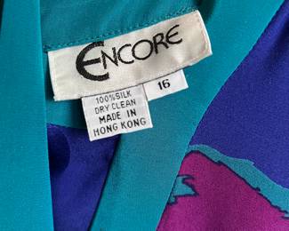 Silk Dress Size 14 Encore