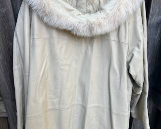 Nina Ricci Leather and fur Car Coat
