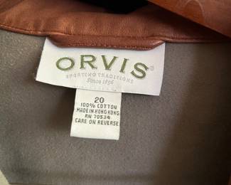 Orvis Leather and Cotton Jacket Size 20
