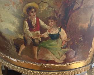 French Style China Cabinet with painted scenes