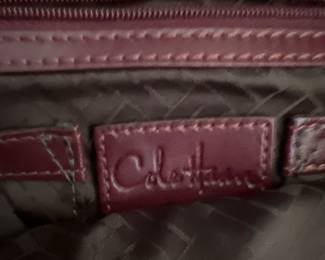 Cole Hahn Leather and Suede Burgundy Colored Handbag