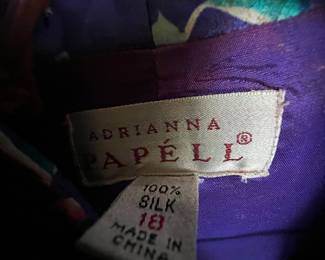 Adrianna Papell 100% Silk Outfit Bright Purple