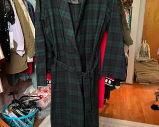 Vintage Blue and green pendleton robe size large