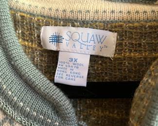 Squaw Valley 3X wool Sweater