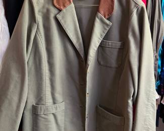 Orvis Leather and cotton Jacket Size 20