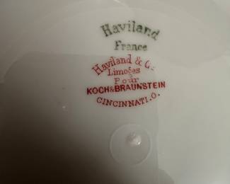 Koch & Braunstein Cincinnati Ohio Haviland China Mint green Trim