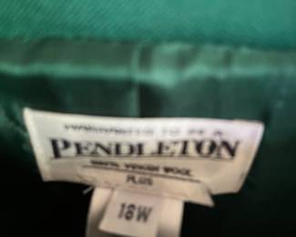 Two Piece Ladies Pendleton plaid skirt with green jacket 18W
