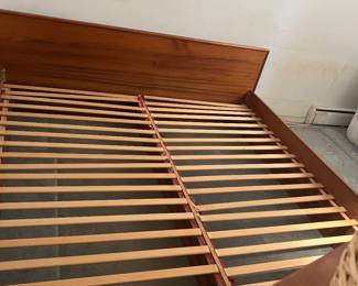 Interform Collection Made in Denmark King size mid century Teak platform bed