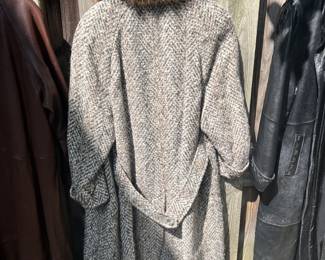 Bill Blass Wool and fox collar full length coat