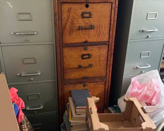 Antique Oak file Cabinet & More
