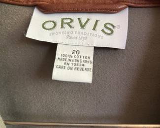 Orvis Leather and cotton Ladies Jacket Size 20