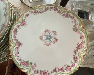Haviland China Mint Green detail