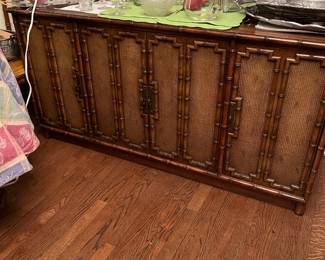 Bamboo style and wicker credenza / server