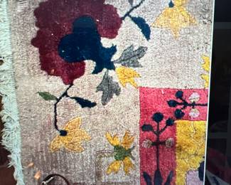 Purple and green chinese carpet 9' x 12' Vintage