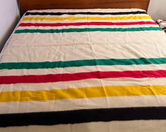 Hudson Bay Blanket Shown on a King Size bed