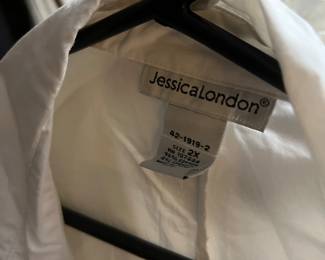 Jessica London Ladies cotton white dress blouse