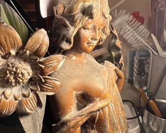 Malerei Figural Lamp with flowers