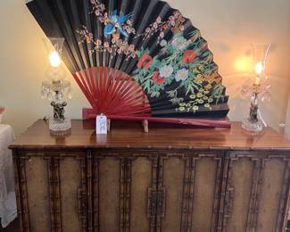 Fan and Bamboo style credenza