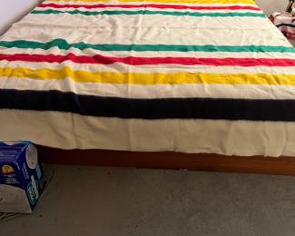 Hudson Bay Blanket Displayed on King Size Bed