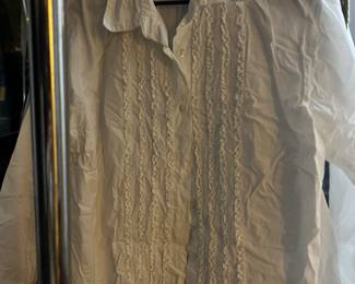 Ladies dress blouse all white cotton