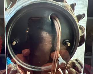 Back of electric mantel clock