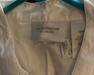 Liz Claiborne ladies white dress blouse