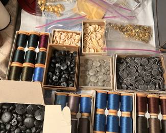 Vintage New old Stock Buttons and thread