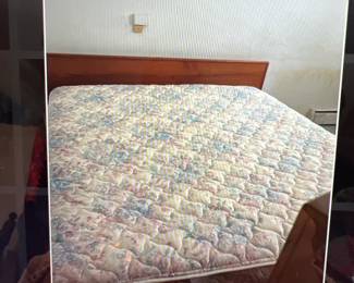 King size mid century teak bed frame and mattress can be sold seperately