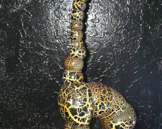 Antique 1920s wooden giraffe toy articulated