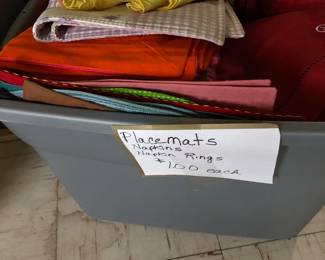 Linens - placemats, napkins, 