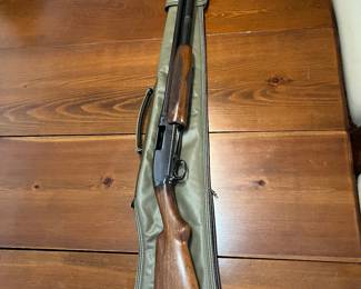 20 gauge pump action with muzzle.
Winchester model 1912