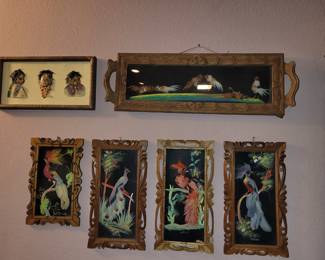 Vintage Mexican Feather Art