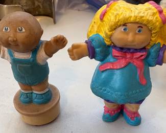 Cabbage Patch Rubber Stamp and Girl PVC plastic figure.
