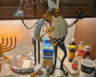 Comical chef themed statues
