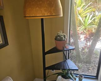 Stair step shelf floor lamp 
The lampshade is vintage and I think it was added after, stands just about 6 ft tall $125