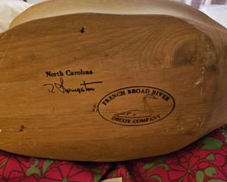 French broad River decoy company. Now defunct which makes these more desirable. Solid wood $75
