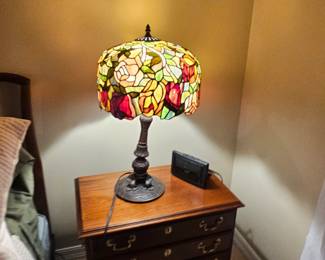 Larger Tiffany style lamp $125
Saturday price if u mention this photo ($89.00) lamp shade needs felt washer to tighten up