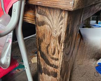 Here's what the legs look like of that reclaimed wood table. Do not come here expecting to find it it is at my house off of Sarno