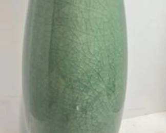 Tall Green Clay Vase