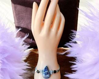Purple Fluorite And Fiery Labradorite Toggle Bracelet Tested