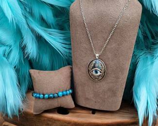 Third Eye Necklace With Blue Apatite Bracelet Tested