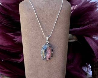 Charismatic Rhodonite Necklace Tested