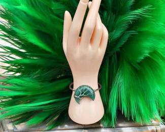 Green Adventurine Crescent Moon Bracelet Tested
