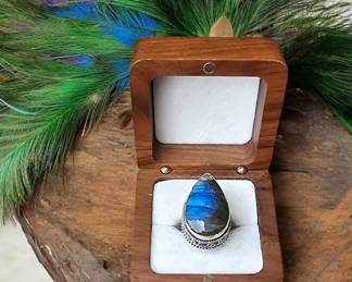 Fiery Labradorite Ring AMAZING COLORS See Video
