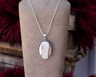 Orange Lace Calcite Necklace Tested